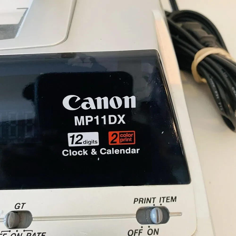 Canon MP11DX Printing Calculator Clock Adding Machine Two Color Working 1 Roll